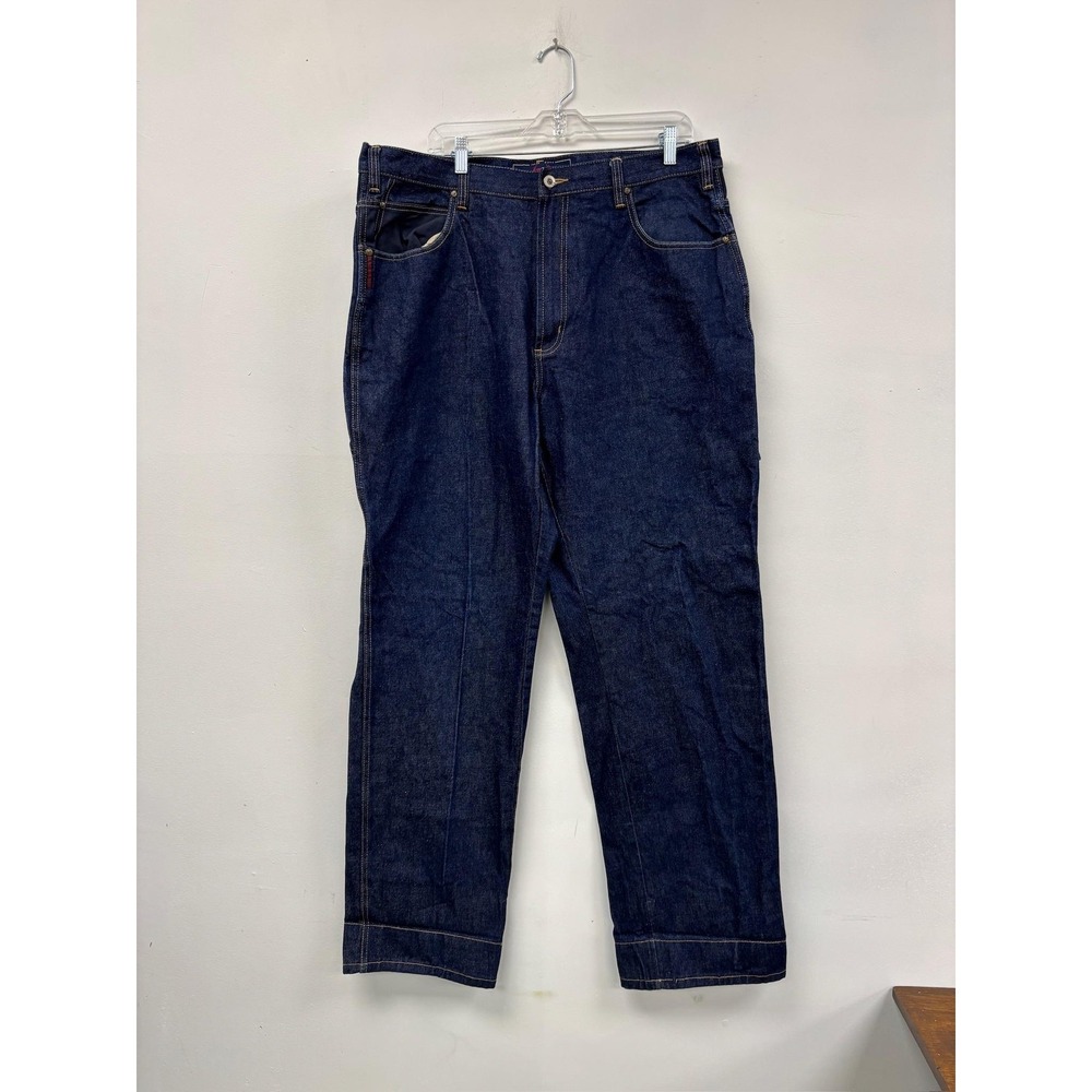 Vintage‎ Phat Farm Jeans Mens 38x35 Dark Wash Blue Carpenter Workwear Y2K Baggy